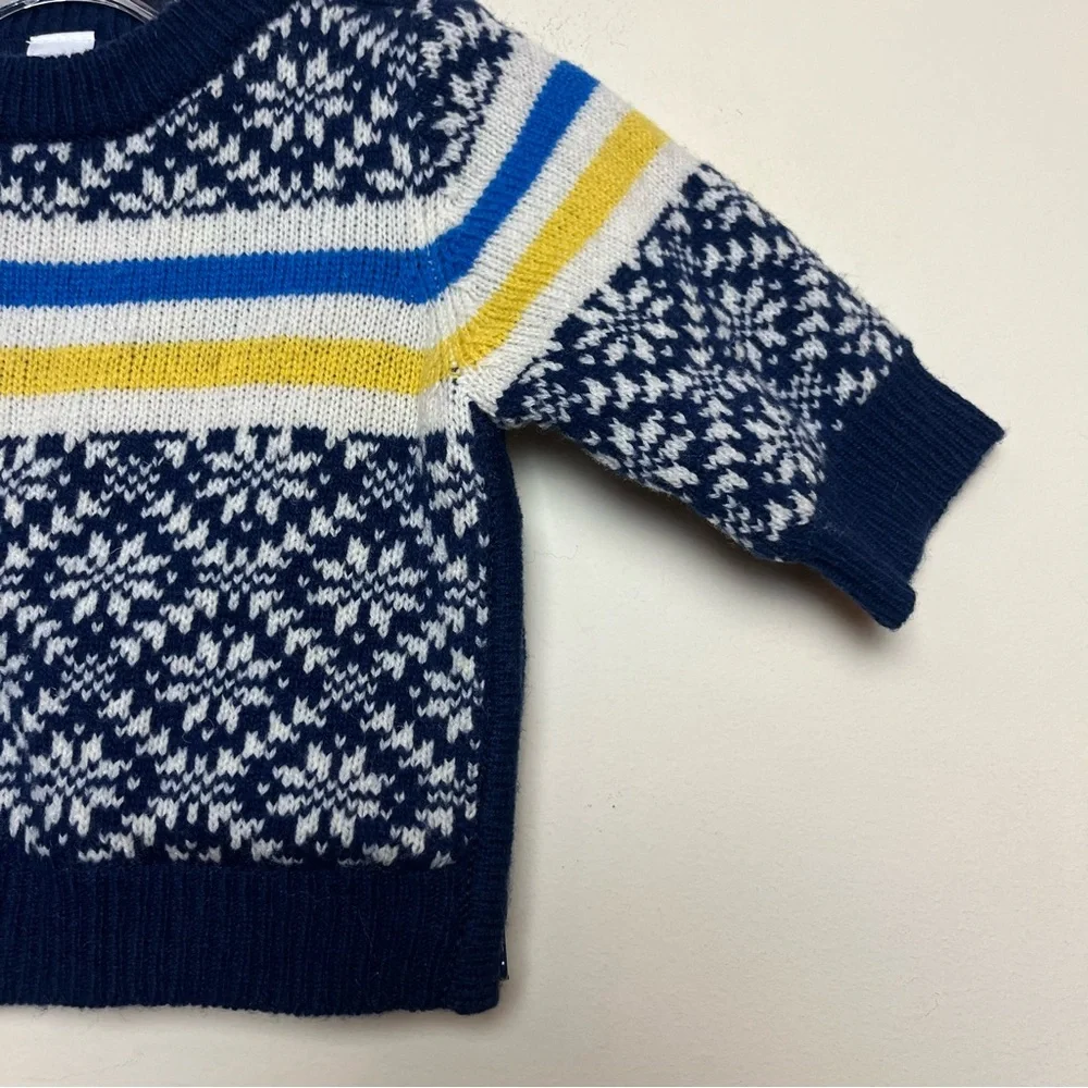 VINTAGE NWT ‘04 Baby Gap 3 months Lined Lambs wool sweater‎ blue fair isle